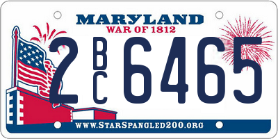 MD license plate 2BC6465