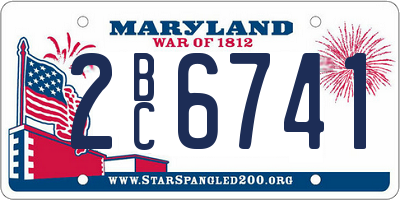 MD license plate 2BC6741
