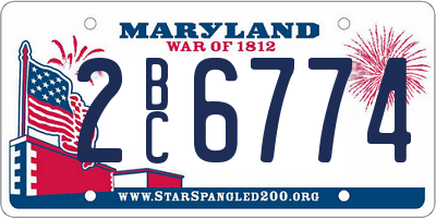 MD license plate 2BC6774