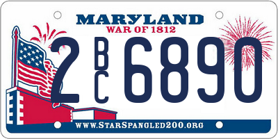MD license plate 2BC6890