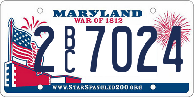 MD license plate 2BC7024
