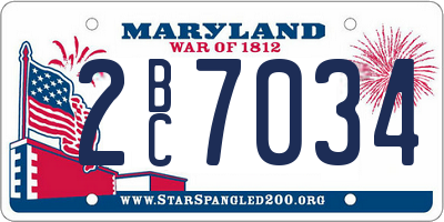 MD license plate 2BC7034