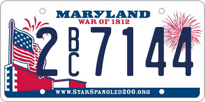 MD license plate 2BC7144
