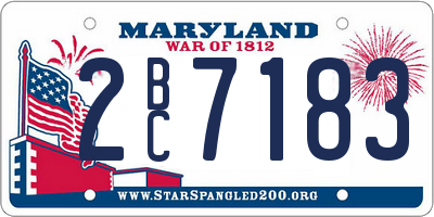 MD license plate 2BC7183