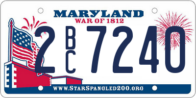 MD license plate 2BC7240