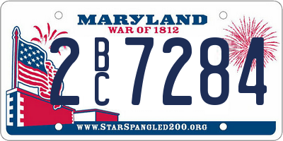 MD license plate 2BC7284