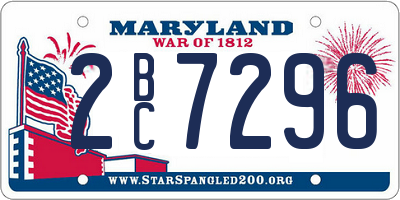 MD license plate 2BC7296