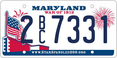 MD license plate 2BC7331