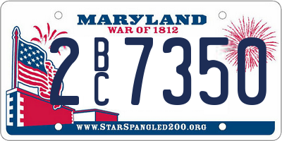 MD license plate 2BC7350