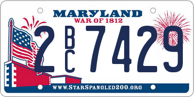 MD license plate 2BC7429