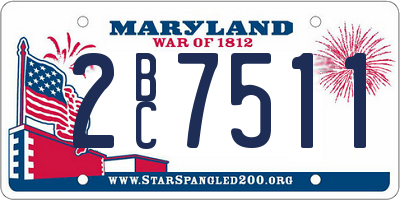 MD license plate 2BC7511