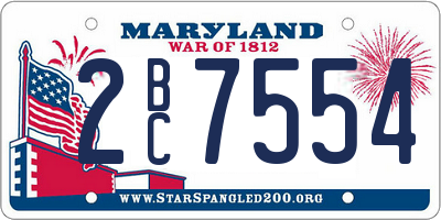 MD license plate 2BC7554
