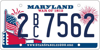 MD license plate 2BC7562