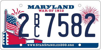 MD license plate 2BC7582