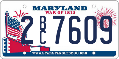 MD license plate 2BC7609
