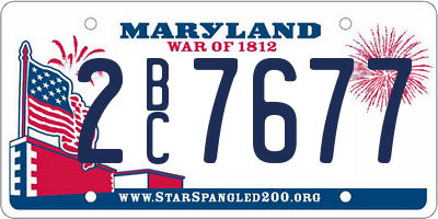 MD license plate 2BC7677