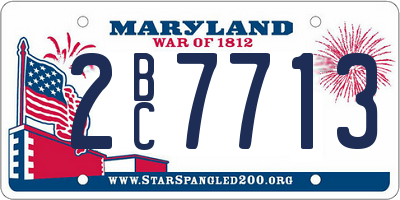 MD license plate 2BC7713