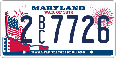 MD license plate 2BC7726