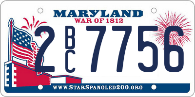 MD license plate 2BC7756