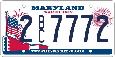 MD license plate 2BC7772