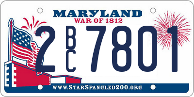 MD license plate 2BC7801