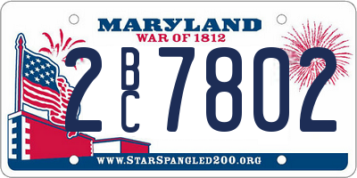 MD license plate 2BC7802