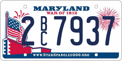 MD license plate 2BC7937