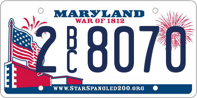 MD license plate 2BC8070
