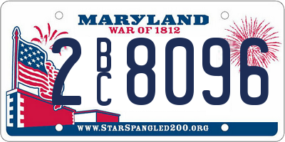 MD license plate 2BC8096