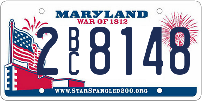 MD license plate 2BC8148
