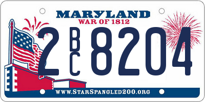 MD license plate 2BC8204