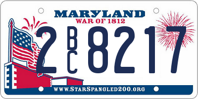 MD license plate 2BC8217