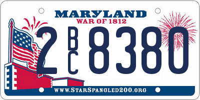 MD license plate 2BC8380