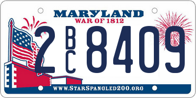 MD license plate 2BC8409