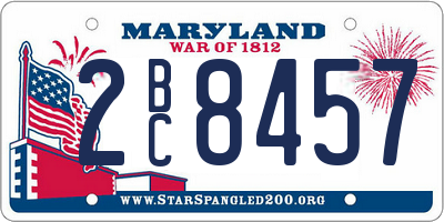MD license plate 2BC8457