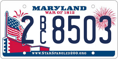 MD license plate 2BC8503
