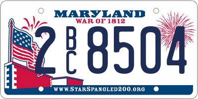 MD license plate 2BC8504