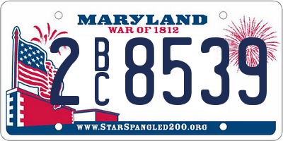 MD license plate 2BC8539