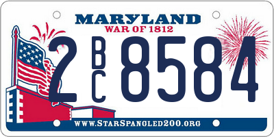 MD license plate 2BC8584
