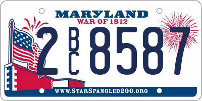 MD license plate 2BC8587