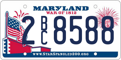 MD license plate 2BC8588
