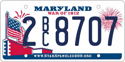 MD license plate 2BC8707