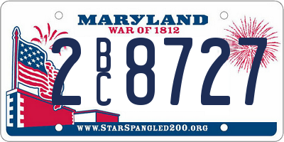 MD license plate 2BC8727