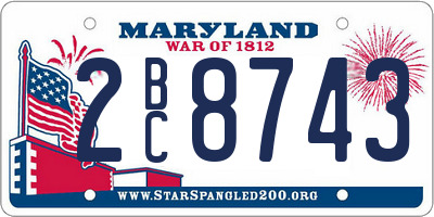 MD license plate 2BC8743