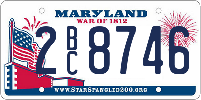 MD license plate 2BC8746