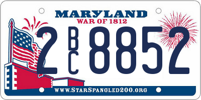 MD license plate 2BC8852