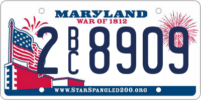 MD license plate 2BC8909