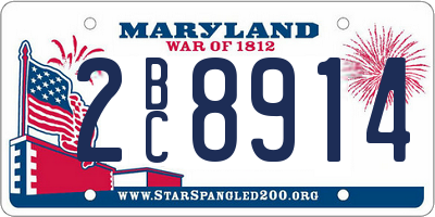 MD license plate 2BC8914