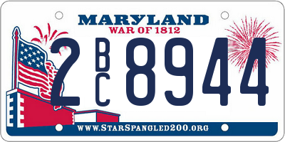 MD license plate 2BC8944