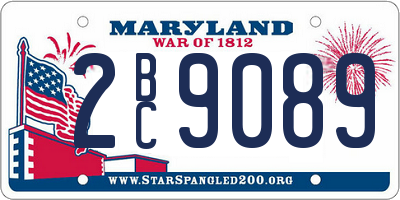 MD license plate 2BC9089